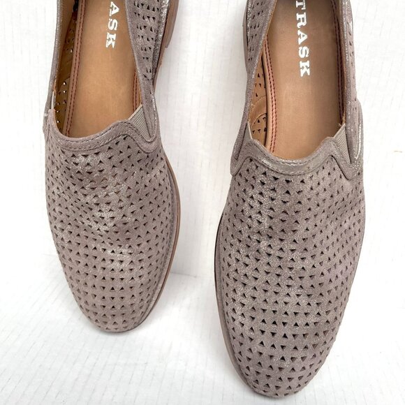 Trask Ali Perf Italian Metallic Suede Loafers NIB - Picture 3 of 14